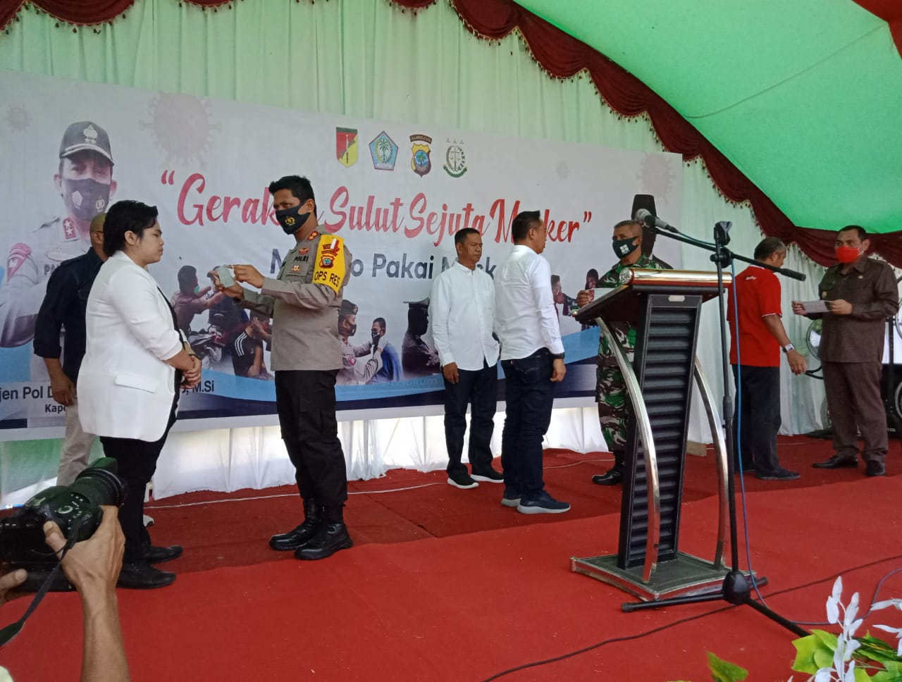 Polres Boltim Gelar Gerakan Sulut Sejuta Masker