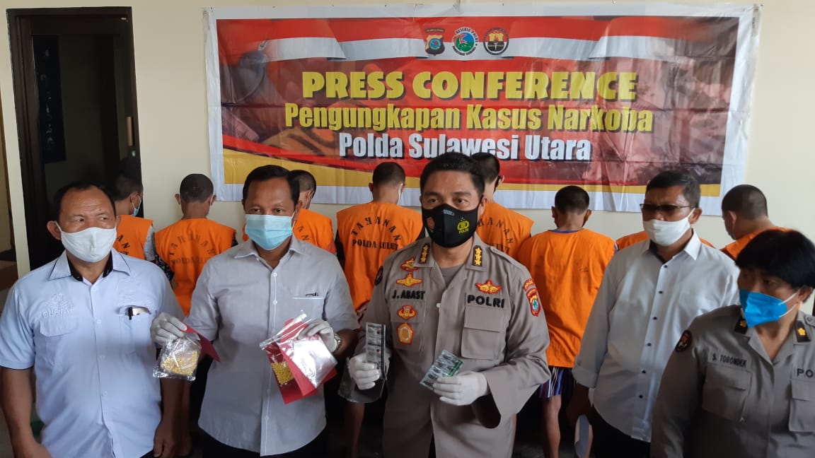Kurun Waktu 11 Hari, Polda Sulut Berhasil Ungkap 5 Kasus Narkoba Narkoba