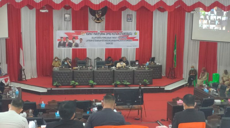 DPRD Kotamobagu Gelar Rapat Paripurna Tahap Satu LKPJ Wali Kota Tahun 2020 Pariprna LKPJ