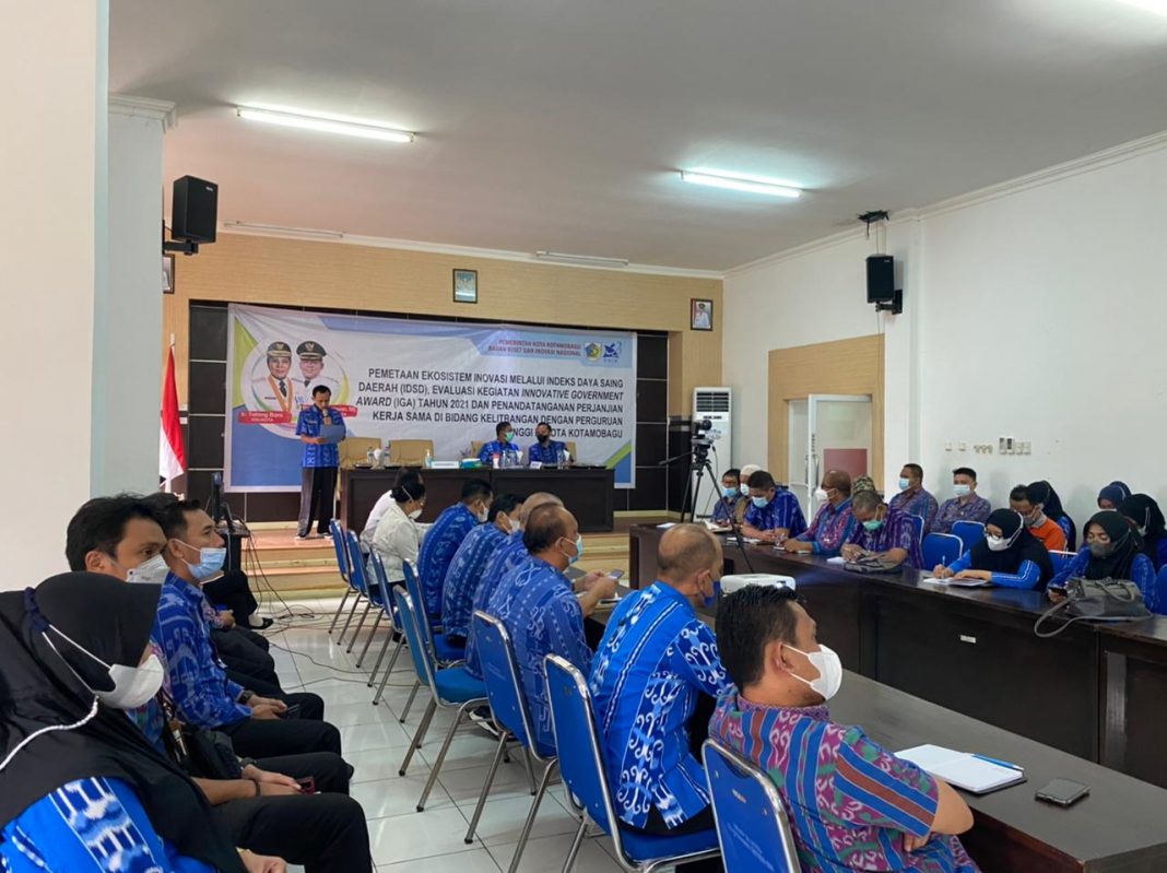 Pemetaan ekosistem inovasi melalui indeks daya saing daerah (IDSD), evaluasi kegiatan Innovative Government Award (IGA) Kotamobagu tahun 2021. Inovasi