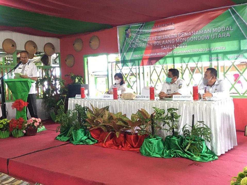 Sekda Bolmut Buka Sosialisasi Kebijakan Modal Tahun 2021 Sosialisasi Kebijakan Penanaman Modal di Kabupaten Bolaang Mongondow Utara tahun 2021