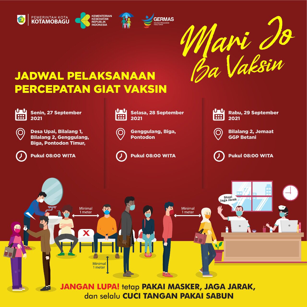 Cek Sekarang! Berikut Jadwal dan Lokasi Vaksinasi COVID-19 di Kotamobagu