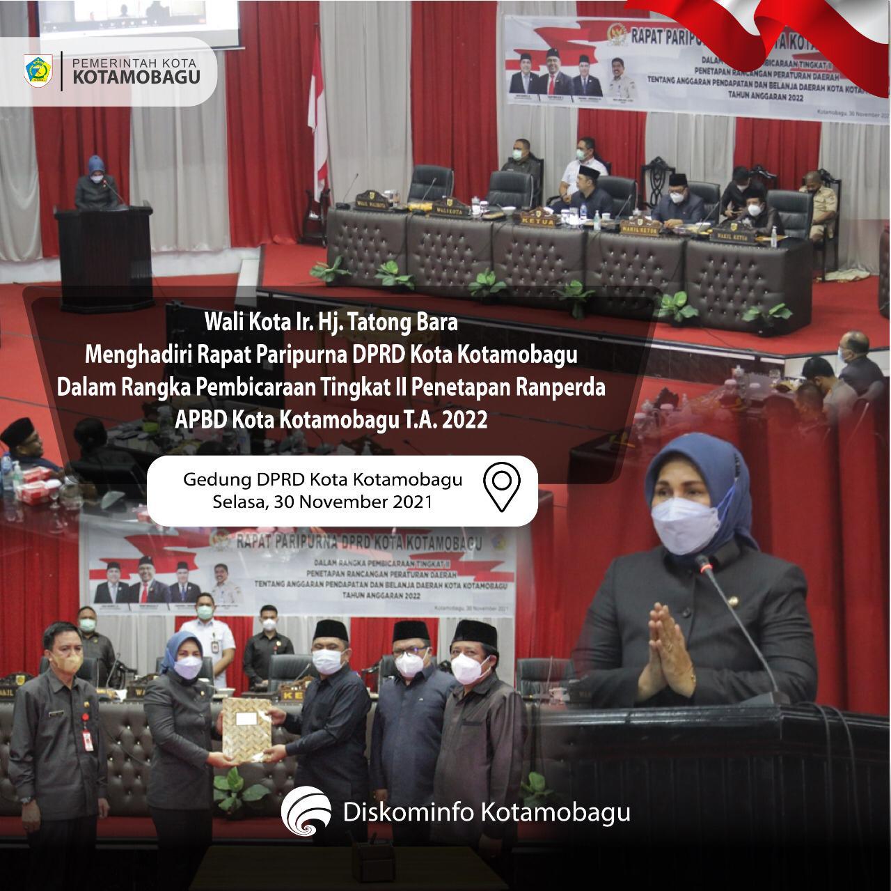 Ranperda APBD Tahun Anggaran 2022 Diketuk, Wali Kota Ucapkan ini