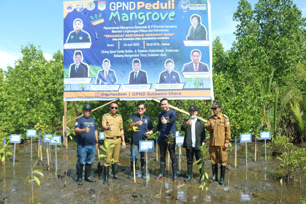 Diikuti 7 Provinsi se-Indonesia, Boltim Wakili Sulut Pada Kegiatan Penanaman Mangrove Bersama KLHK RI