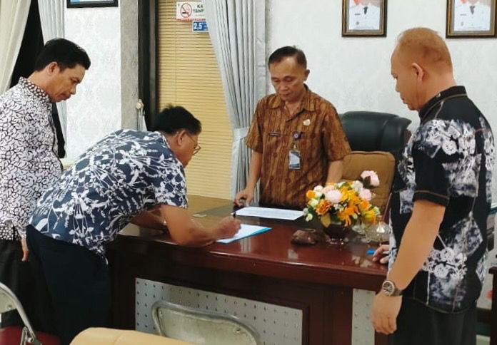 Tiga SKPD di Boltim Teken MoU Penanggulangan Bencana dan Penanganan Sosial Bagi Siswa SD dan SMP