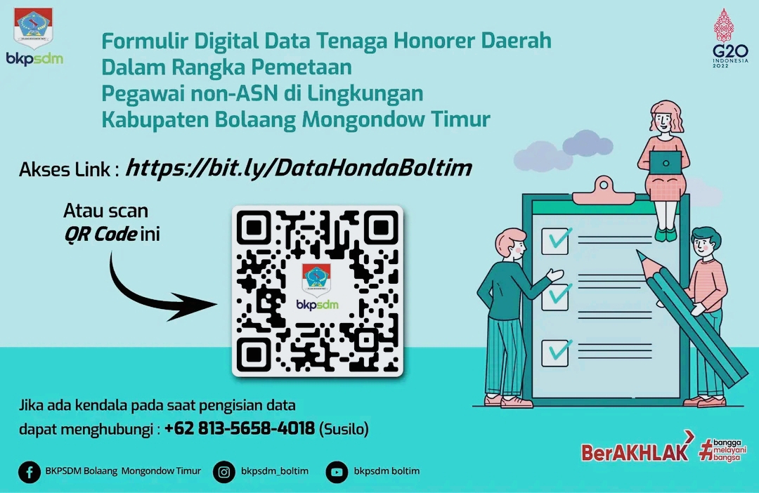 Dalam Rangka Pemetaan Tenaga Honorer, BKPSDM Boltim Lakukan Pendataan Melalui Formulir Digital